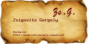 Zsigovits Gergely névjegykártya
